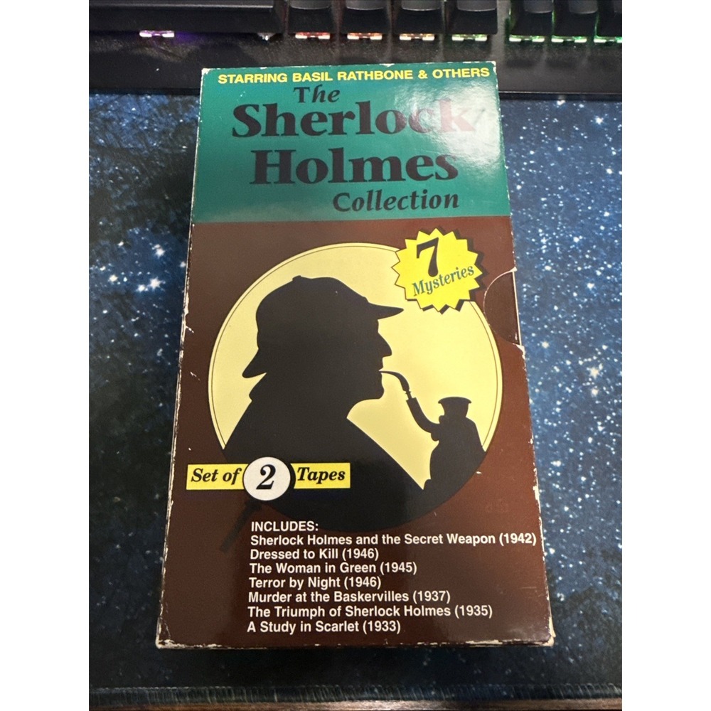 The Sherlock Holmes Collection 7 Mysteries 2 Tape VHS Set Basil Rathbone GS&A